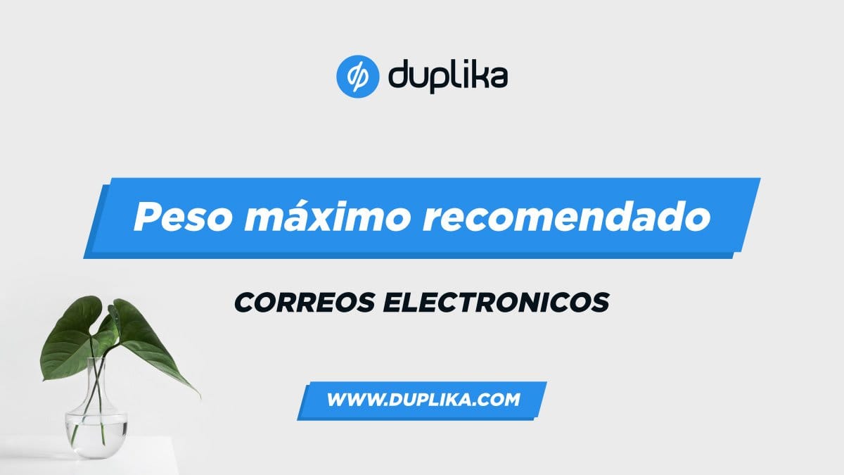 Peso máximo de correos